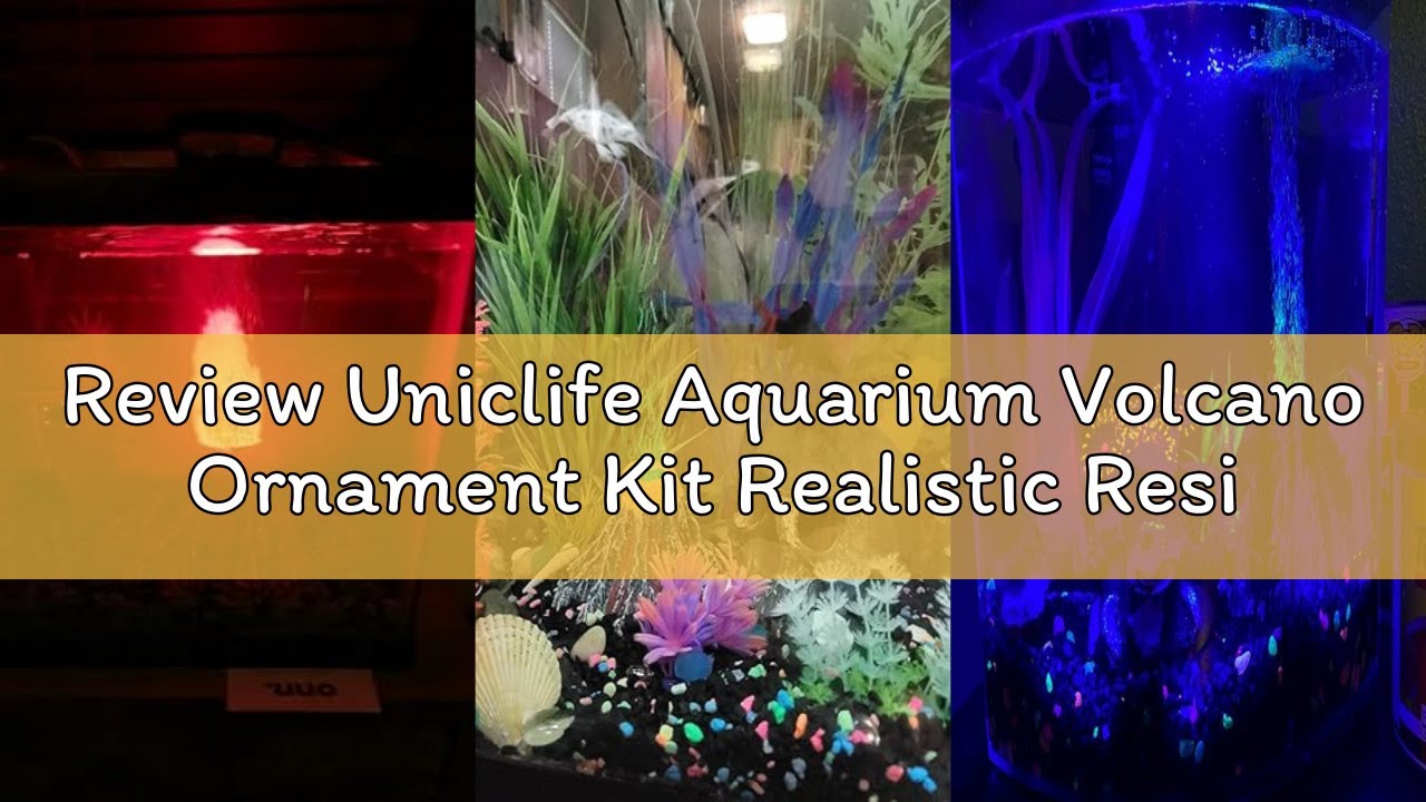 Review Uniclife Aquarium Volcano Ornament Kit Realistic Resin Volcanic Decoration with Air Stone Bub