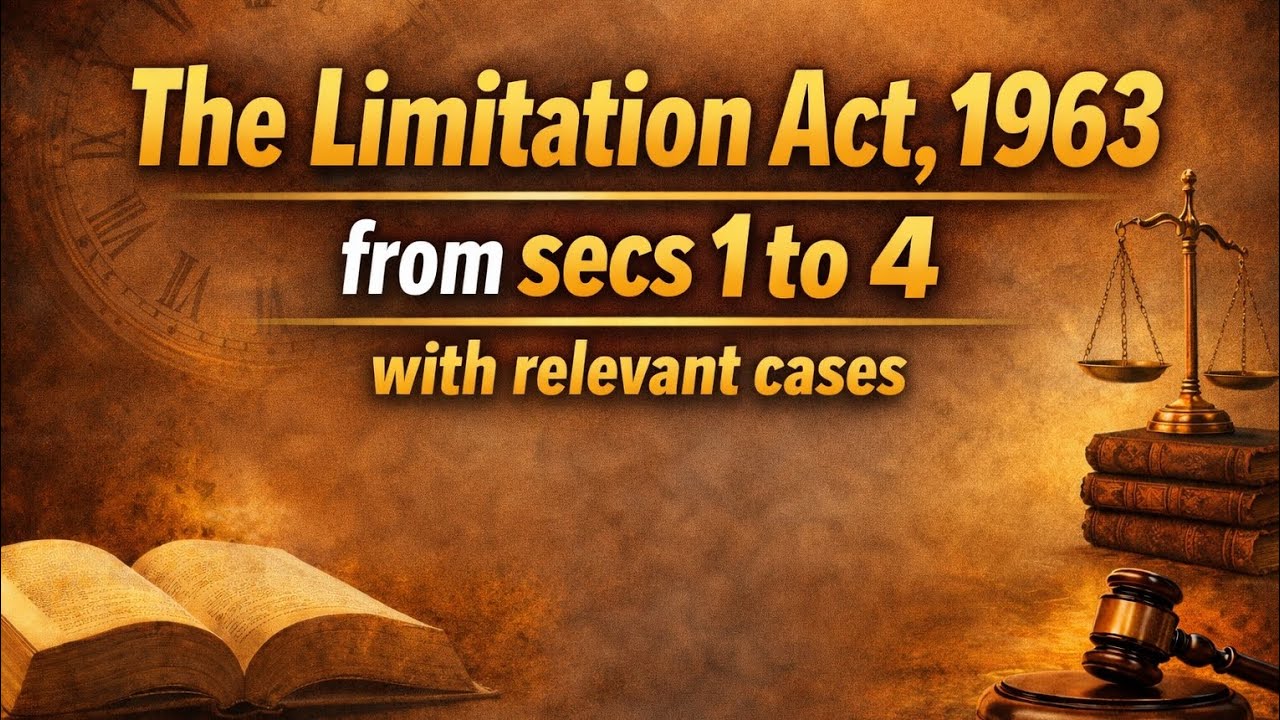 The Limitation Act, 1963 secs 1 to 4 