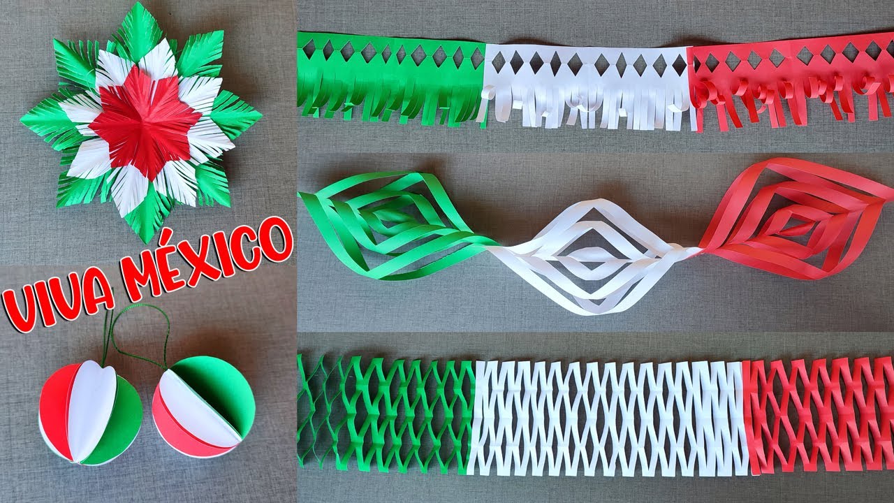 😍Adornos Fáciles De Papel Para El 15 De Septiembre 😍 Decoración para fiestas Patrias😍 Viva México