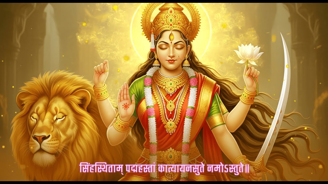 Katyayani Stotram with Lyrics | Navratri Day 6 Special | Navadurga Chant for Courage & Victory