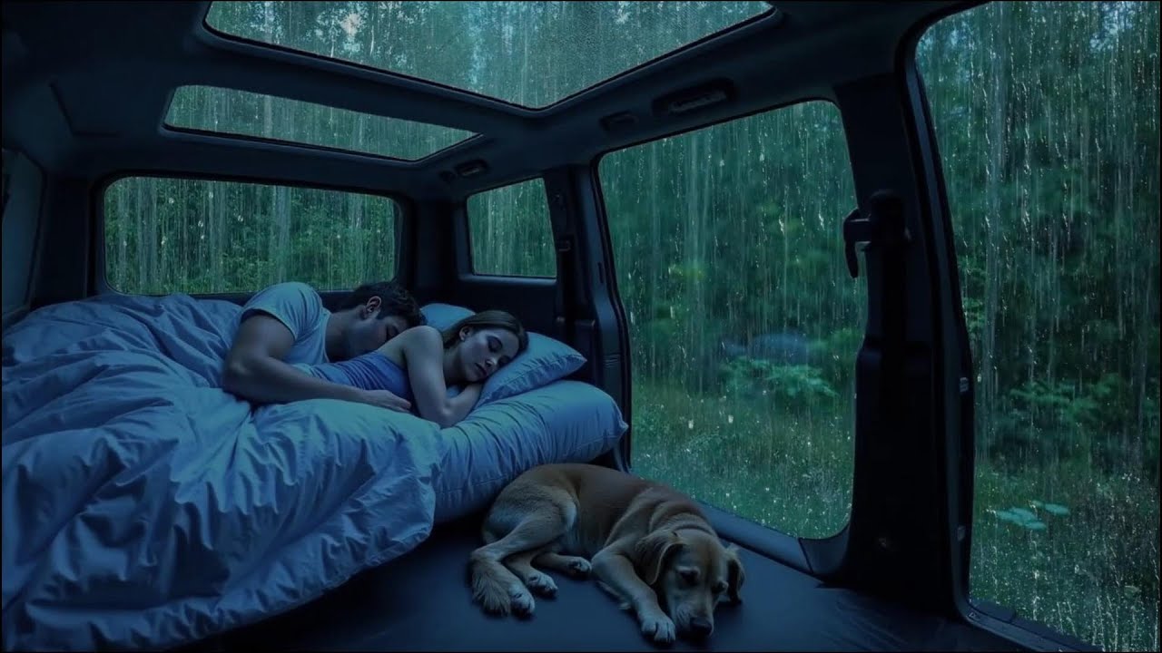 Stop Overthinking Tonight with Heavy Rain & Thunder on Car in Wild Storm at Peaceful Night