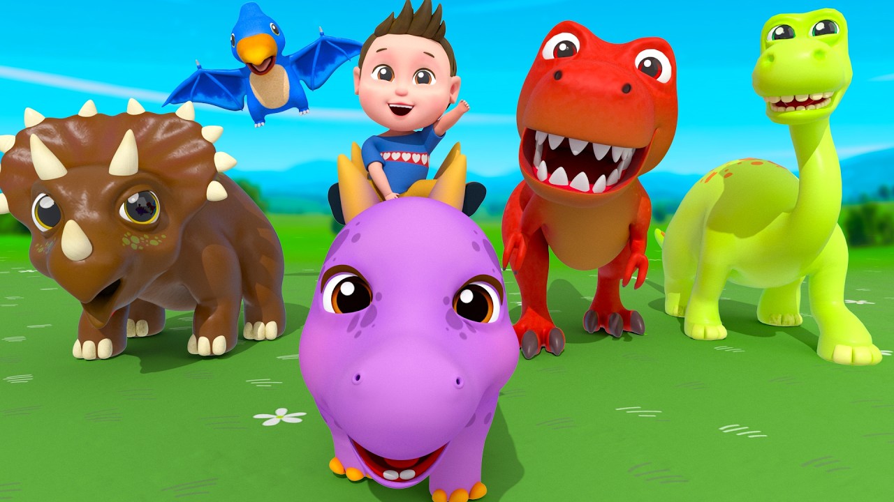 Cinco Pequenos Dinossauros | Resgatar Dinossauros Fofos | Miguel Em Português - Músicas Infantis