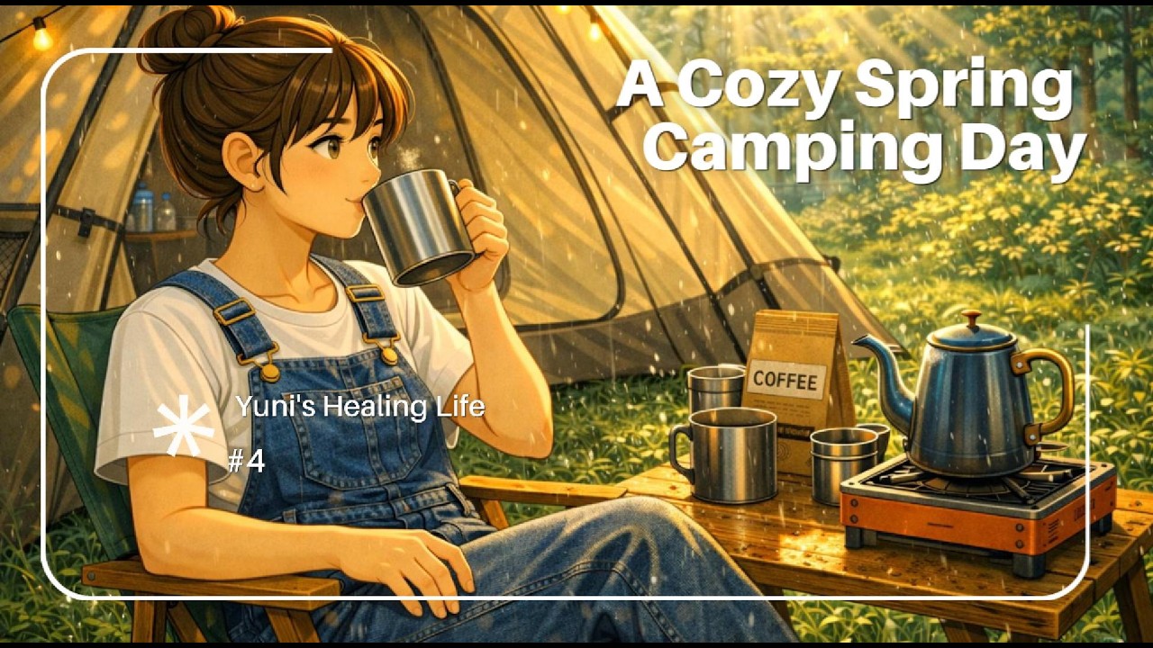 🌿Youni's Healing Life | Ghibli Inspired Spring Camping 🌸 | Cozy Nature ASMR & Solo Piano