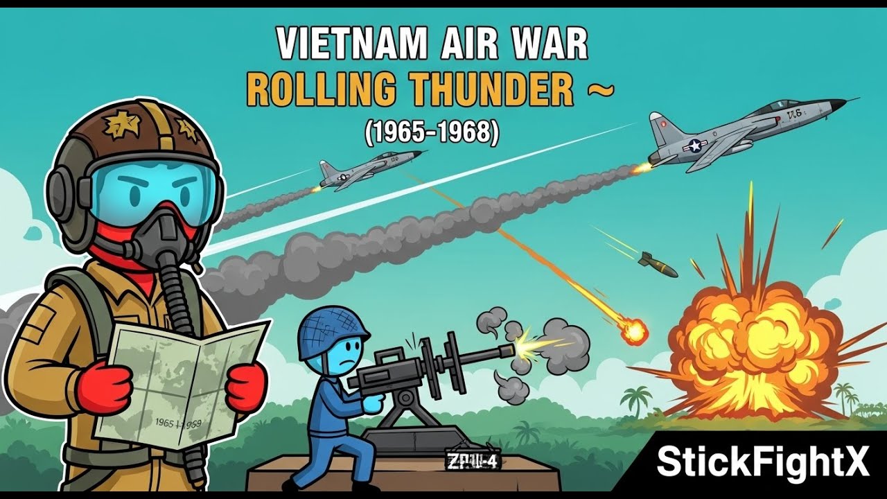 Vietnam Air War: Rolling Thunder ⚔️ Epic 2D Stickman Documentary (1965–1968) | StickFightX