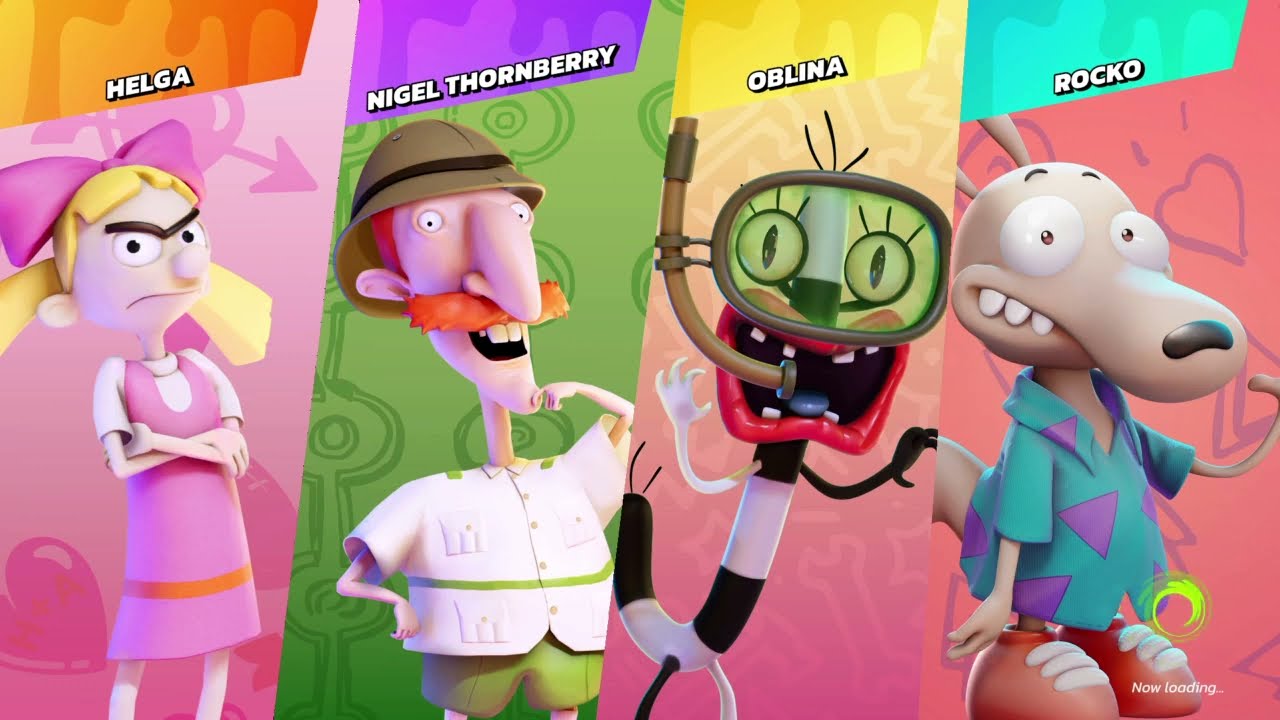 Nigel Thornberry Vs Helga Vs Oblina Vs Rocko|Nickelodeon All-Star Brawl
