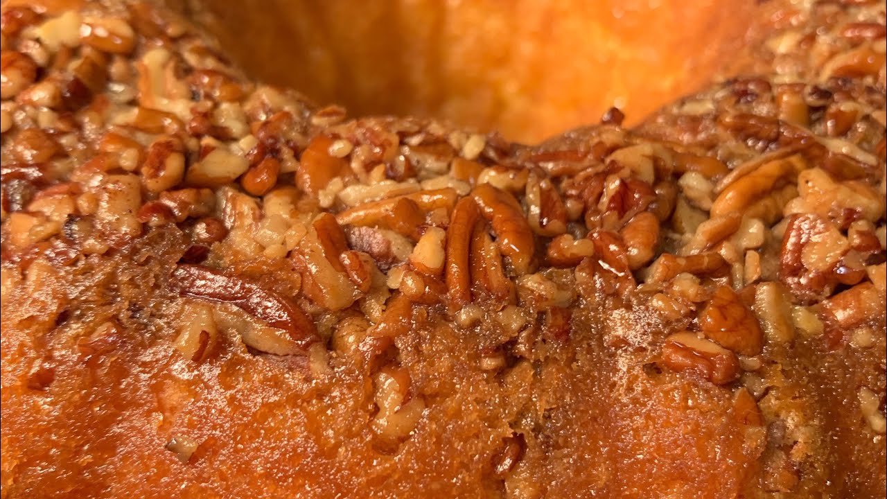 Rum Cake Recipe/ With Toasted Pecans Soaked In Rum Sauce
