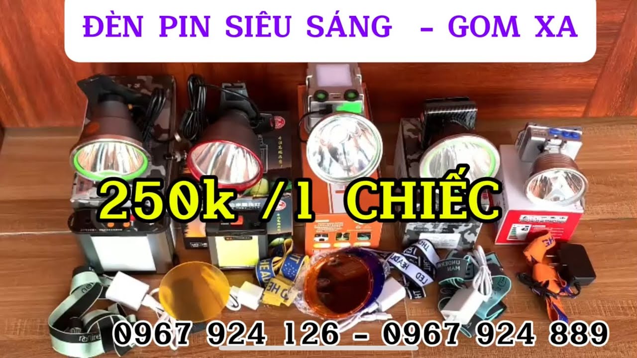 250k/  Đèn pin đi rừng , Đi biển Siêu sáng , Đèn pin đội đầu pin bền giá rẻ mẫu mới 2026.
