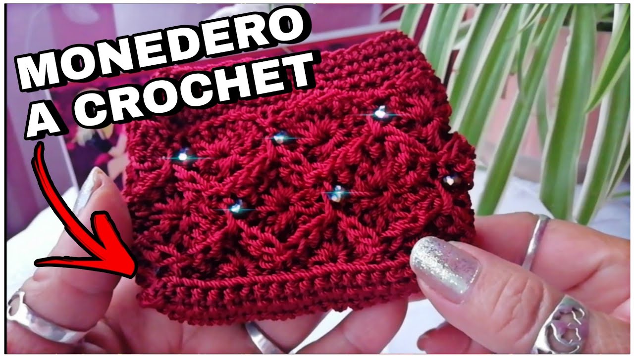 Monedero a #CROCHET con cristalitos