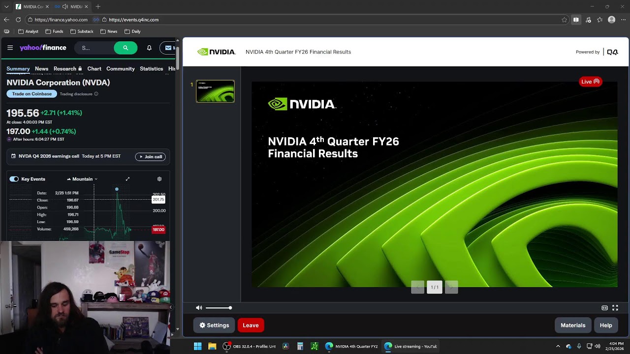 $NVDA NVIDIA STOCK EARNINGS CALL LIVE | $GME GAMESTOP STOCK LIVE