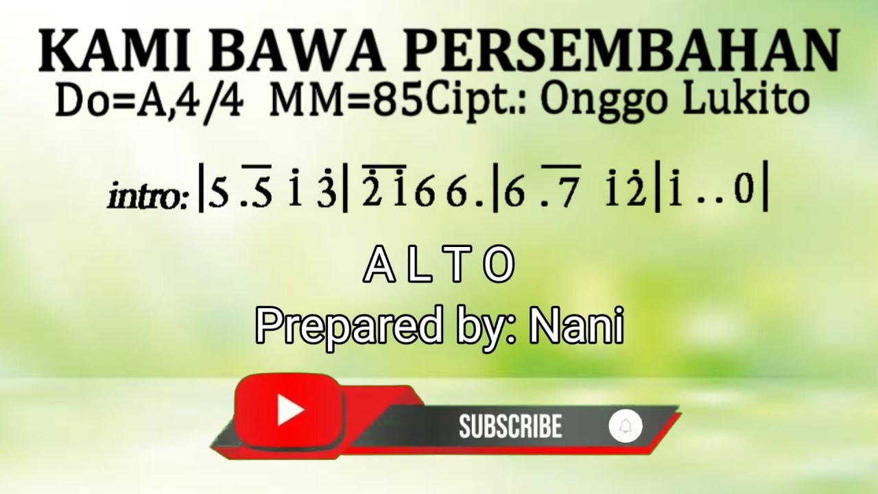 Kami Bawa Persembahan (Piano) ALTO