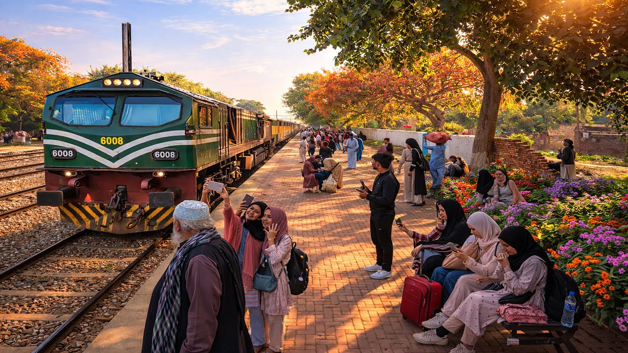 Live view from Locomotive Cab train journey from Train driver cab front view