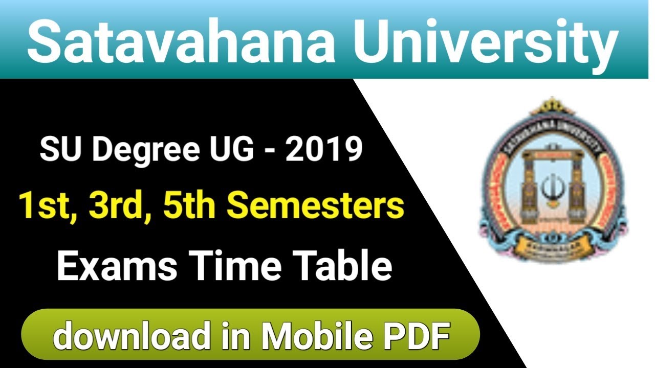 SU Degree UG 1st, 3rd, 5th Semester Exams Time Table 2019 || Telangana Job informer