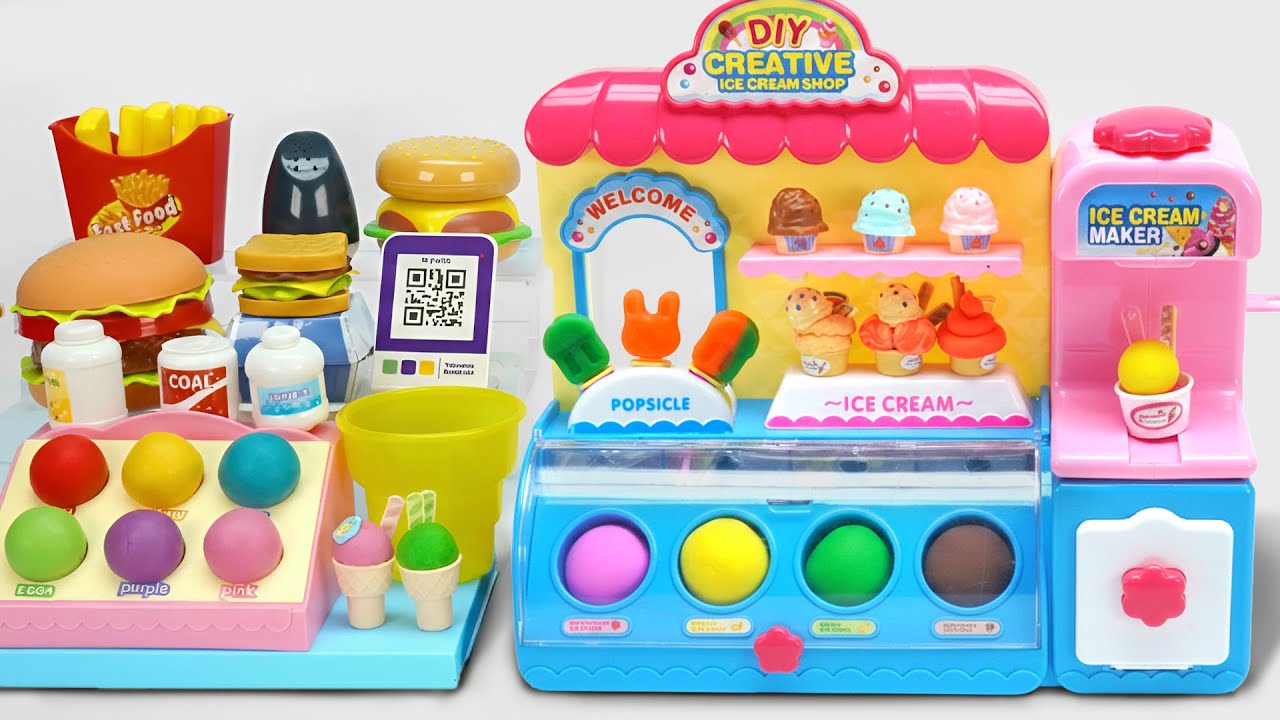 Ultimate Cooking Toys Playset, Unboxing Rainbow Ice Cream Shop Toys ASMR