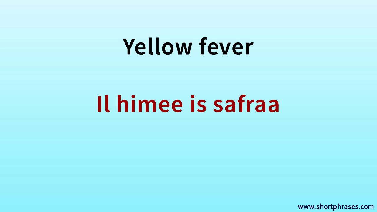 Learn Lebanese Arabic 500 Phrases say ''Yellow fever''