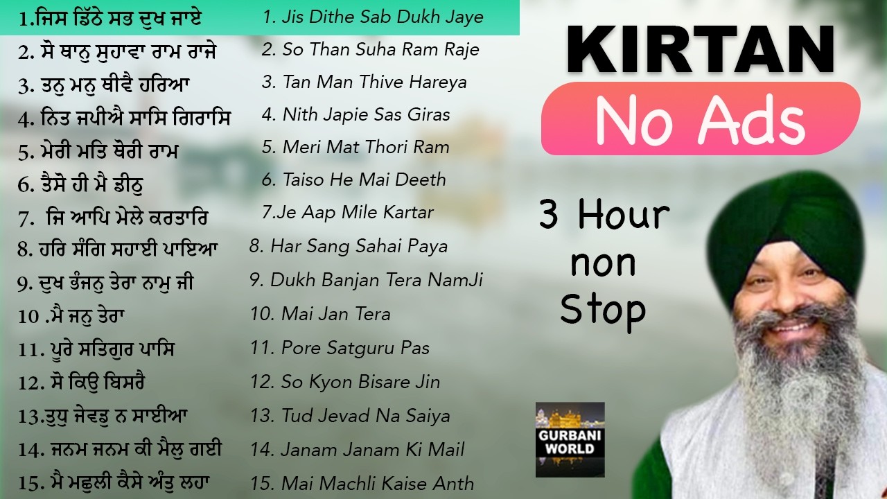 ਗੁਰਬਾਣੀ ਕੀਰਤਨ ਸ਼ਬਦ 2025 No Ads Non Stop Kirtan | Top 15 Shabads Hazuri Ragi Darbar Sahib Amritsar