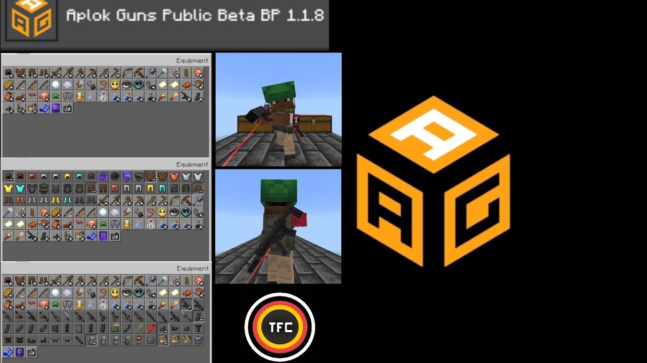 THE APLOK GUNS ADDON V1.1.8 (LATEST-UPDATED) MINECRAFT.