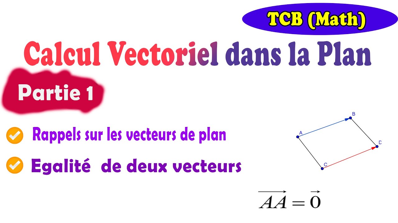MATH (TC) | chapitre 3: Calcul vectoriel | part 1: Rappels des vecteurs - Egalit&eacute; de deux vecteurs