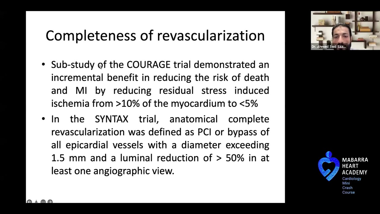 Revascularization in CCS || Dr Ahmed Said || MHA Cardiology Crash Course