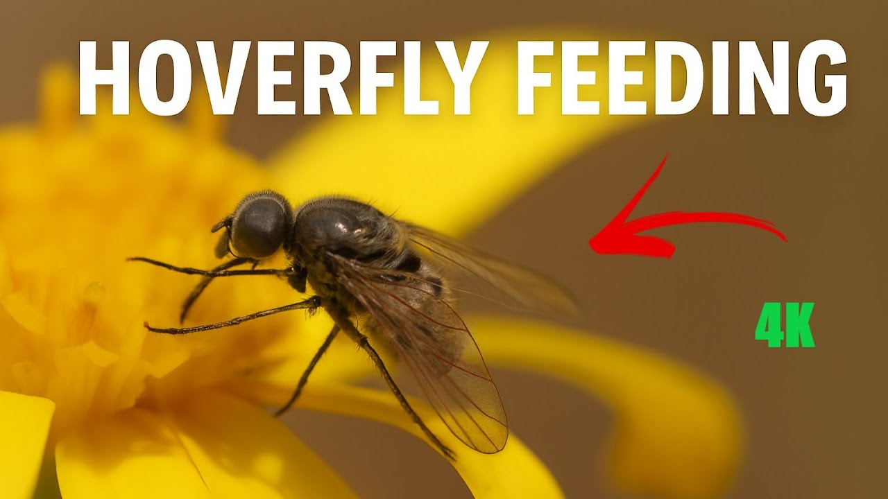 Hoverfly Drinking Nectar in Slow Motion | Stunning Macro Nature Moment