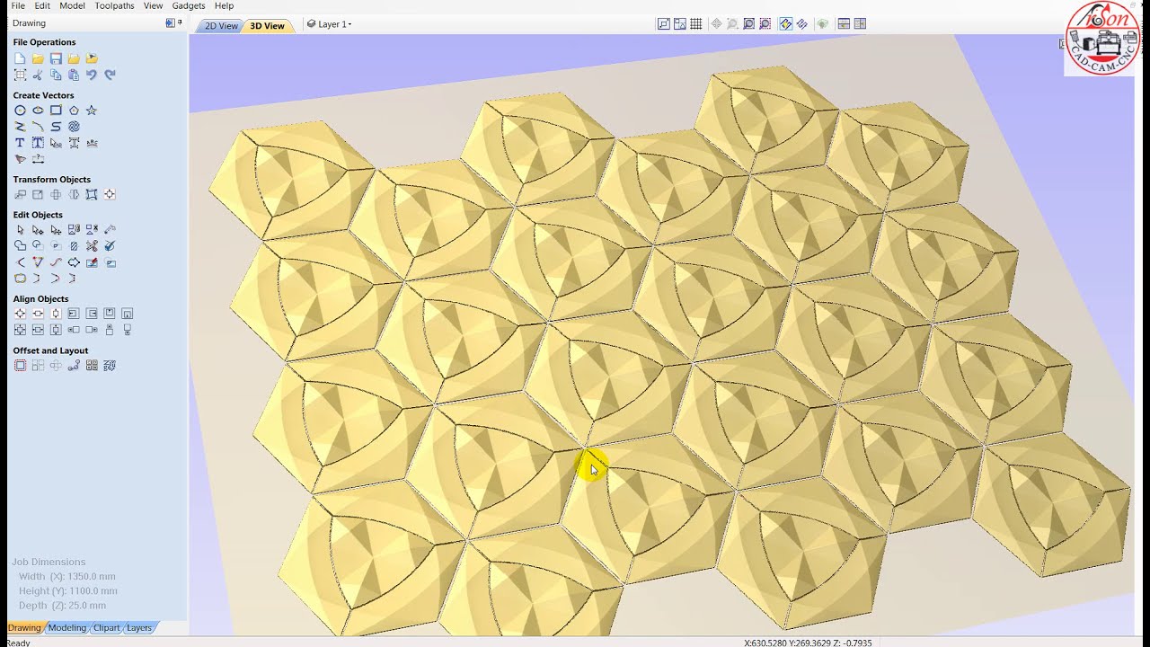 #Vectric #Aspire #Texture Tutorial-23 #3D #Wall #Tile #Decorative #Interior #Design #POP #Mold #Art
