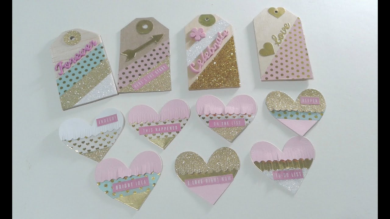 DIY HEARTS &TAGS SCRAPBOOK EMBELLISHMENTS