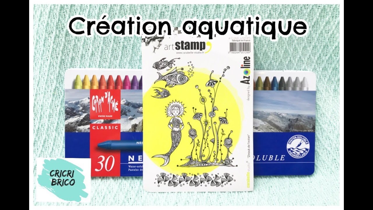 Création aquatique Azoline nécolor pochoir pâte structure et spray