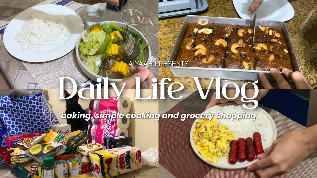 daily vlog | baking, simple cooking and grocery shopping