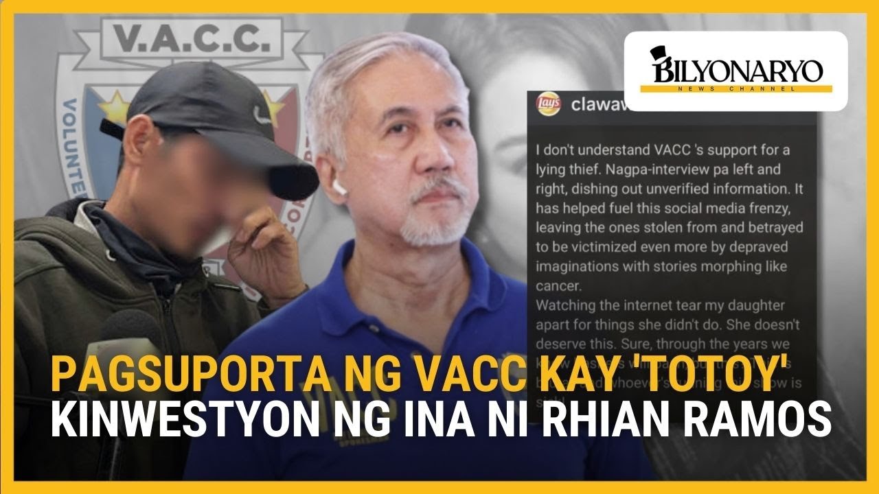 Ina ni Rhian Ramos,  kinuwestiyon ang pagprotekta ng VACC kay Alyas &lsquo;Totoy&rsquo; | Agenda