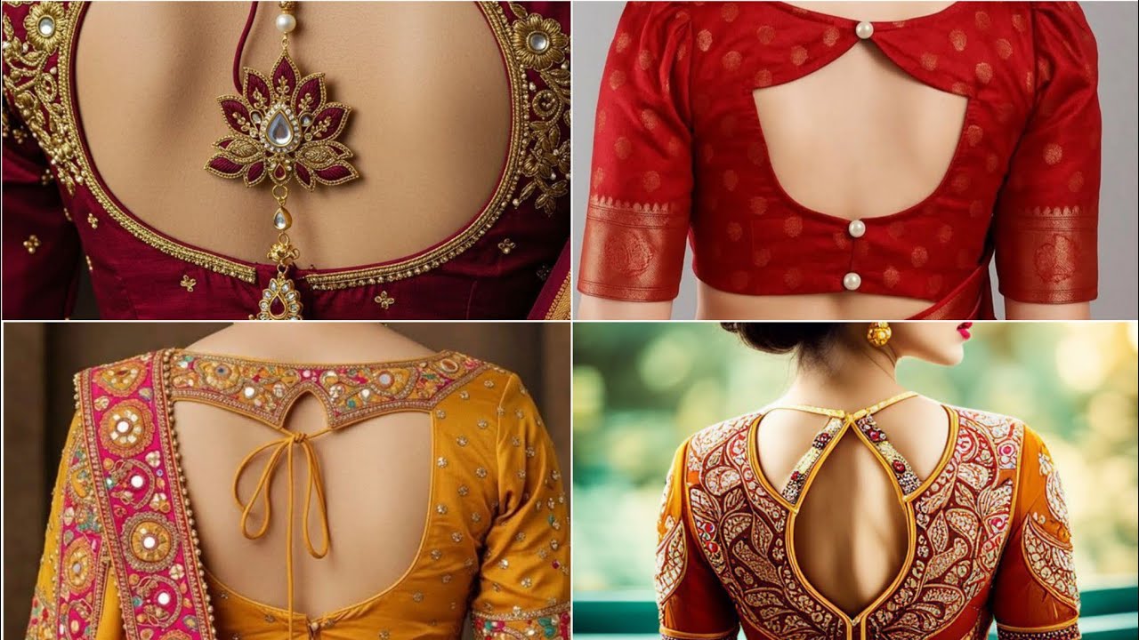 Back neck blouse designs for wedding 💍 blouse design new model 😄