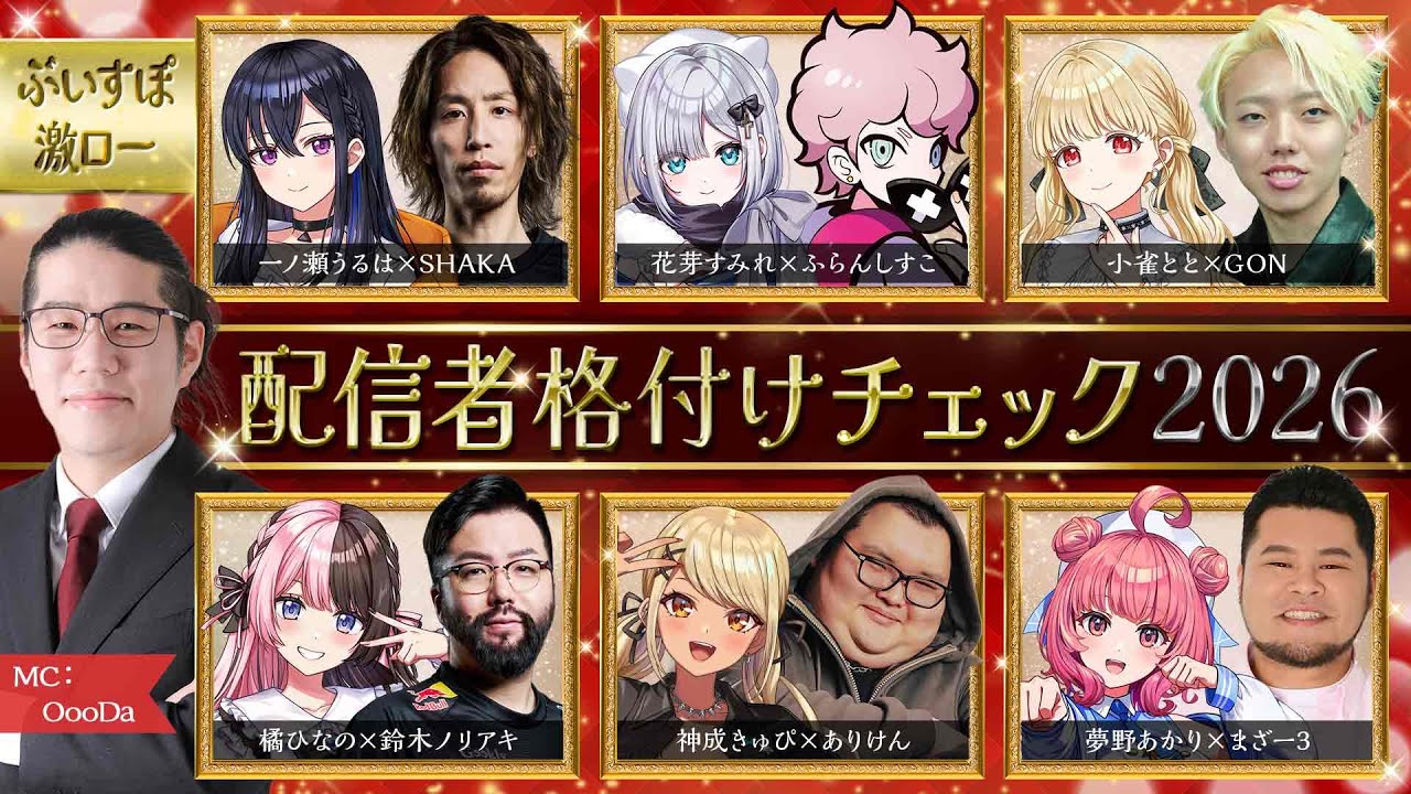 【相方応援部屋＆A/B/C部屋視点】配信者格付けチェック2026【ぶいすぽ激ロー】