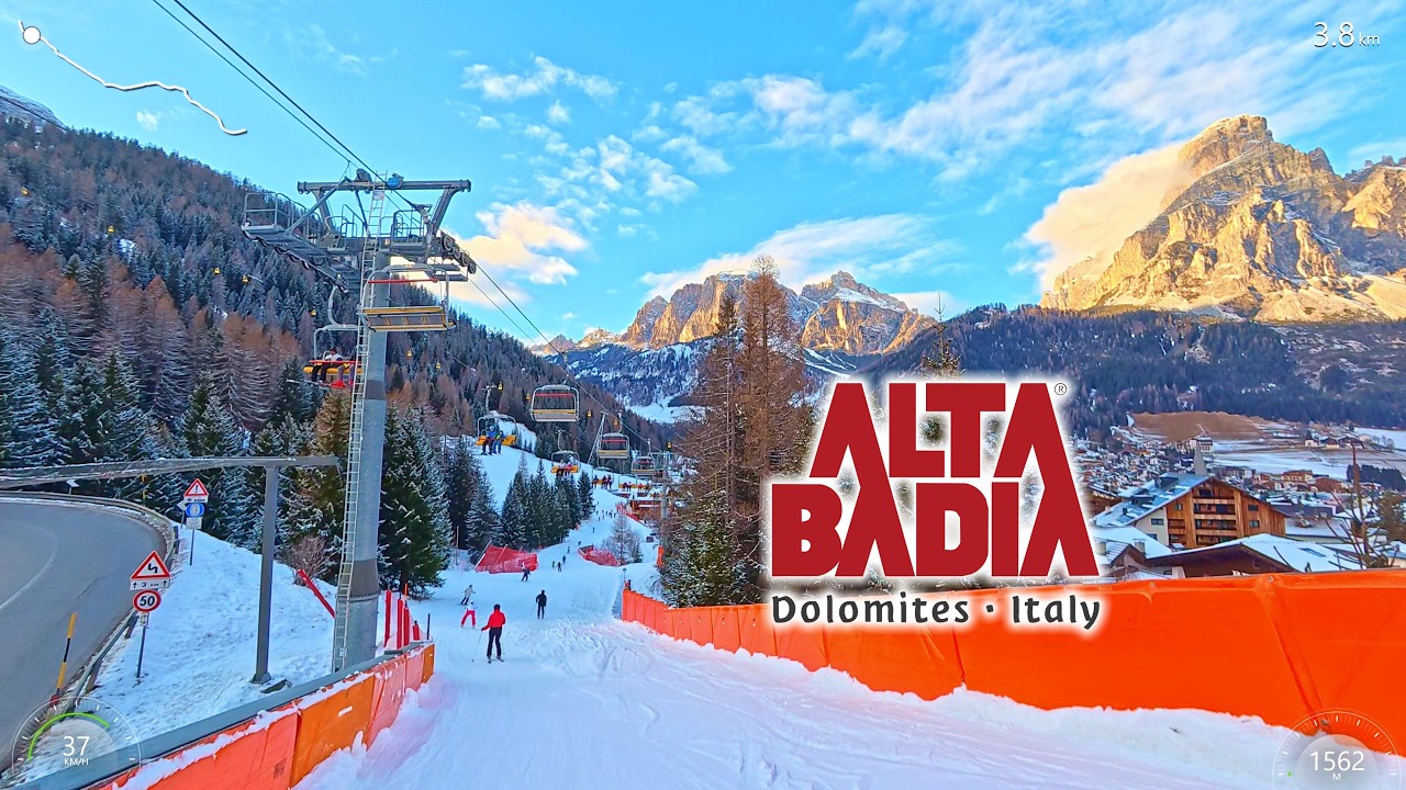 🏔️ Трасса 8: Пралонжия ➜ Корвара | Alta Badia Blue Piste Smooth Ski 4K с дополнительной стабилиза...