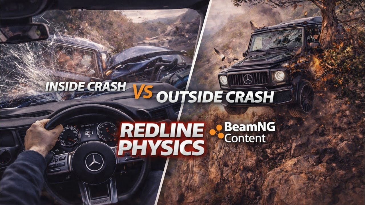 Cliff Crash | Inside vs Outside Crash Test #7 | BeamNG.Drive
