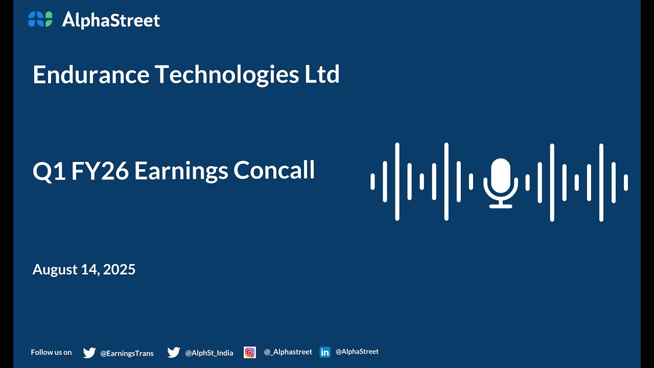 Endurance Technologies Ltd Q1 FY2025-26 Earnings Conference Call