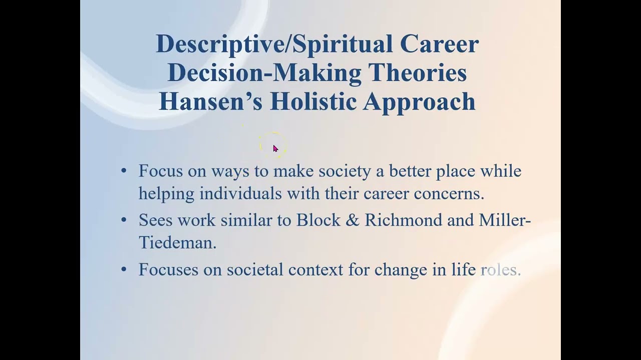Theories in  Career Development Week 10