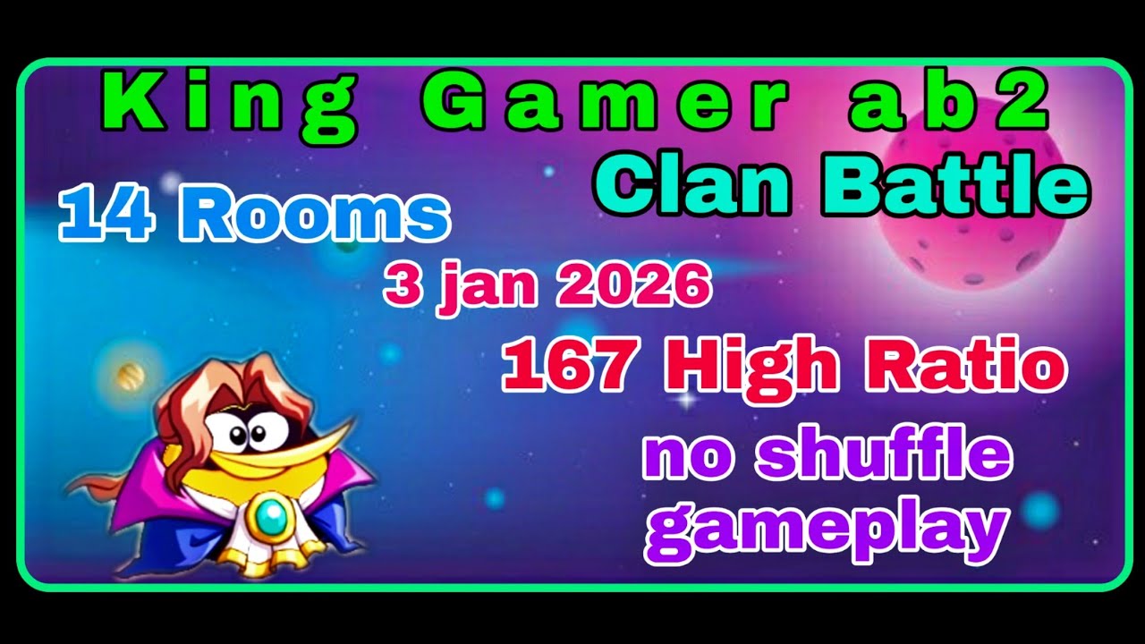 Angry birds 2 clan battle today (03 january 2025) (14 Rooms) (167 High Ratio)(no shuffle gameplay)