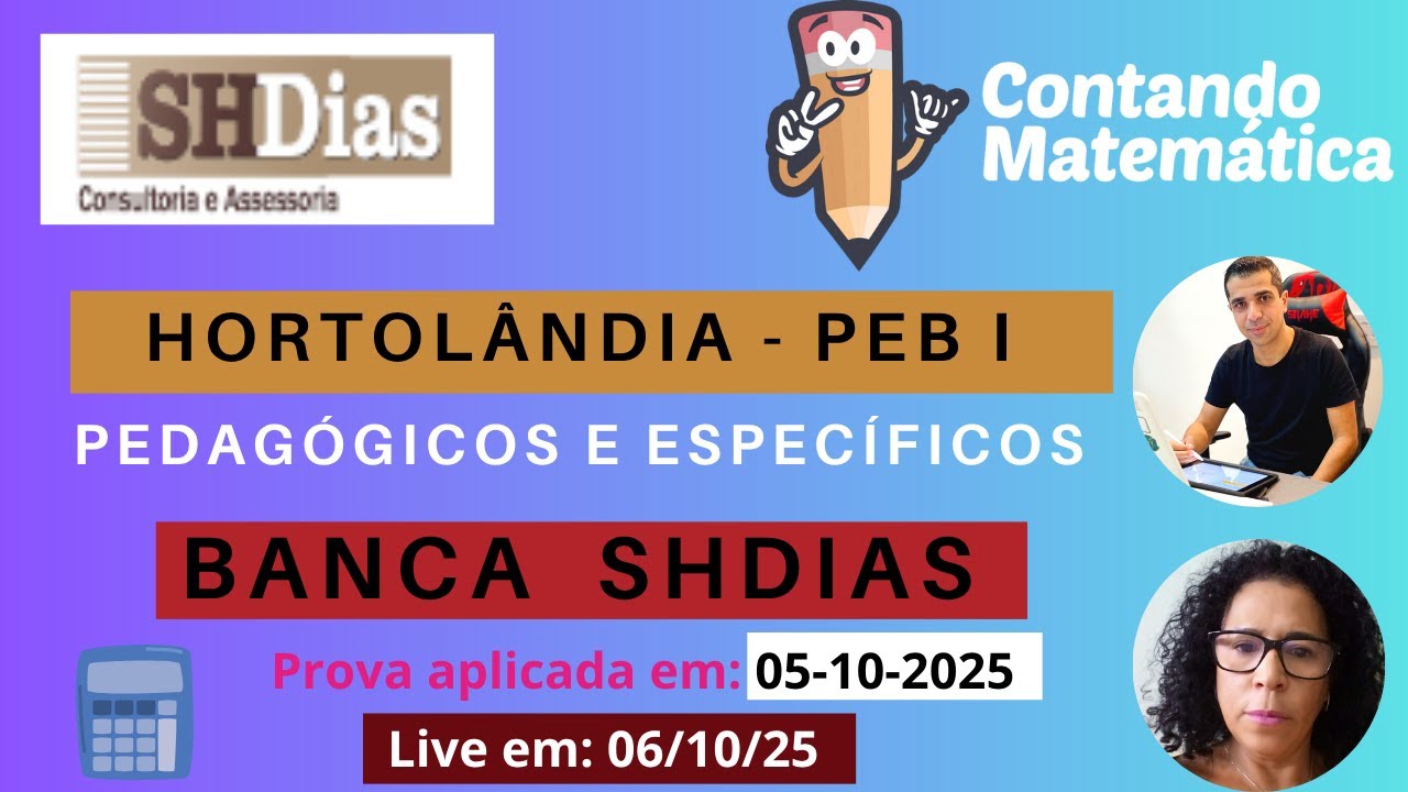 Prova PEB I - HORTOLÂNDIA 2025 | Pedagógicos e Específicos - Banca SHDIAS – Gabarito e Resolução