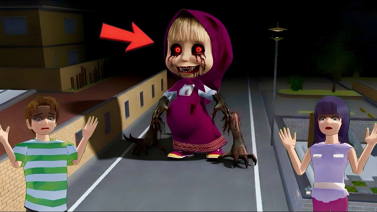 MIO YUTA saw GIANT MASHA at the STREET‼️😱 || SAKURA School Simulator 