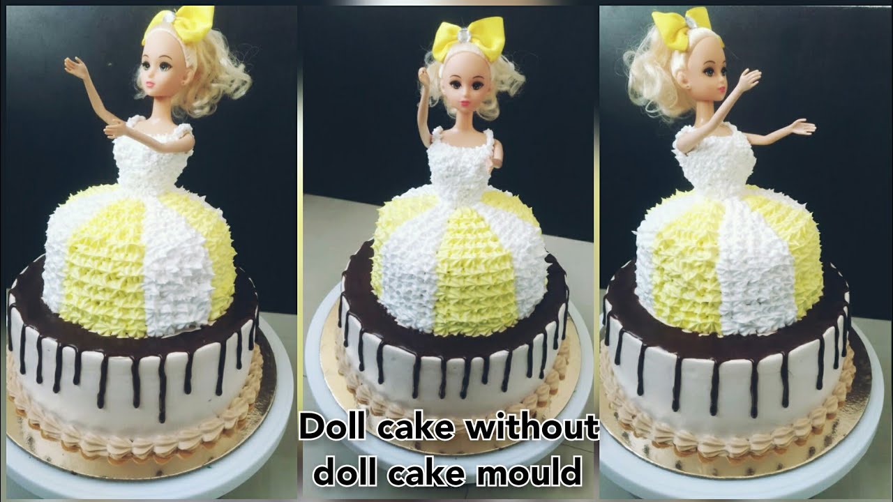 Doll cake | Doll cake without doll cake tin |  1.5 kg doll cake | Doll cake using round tin