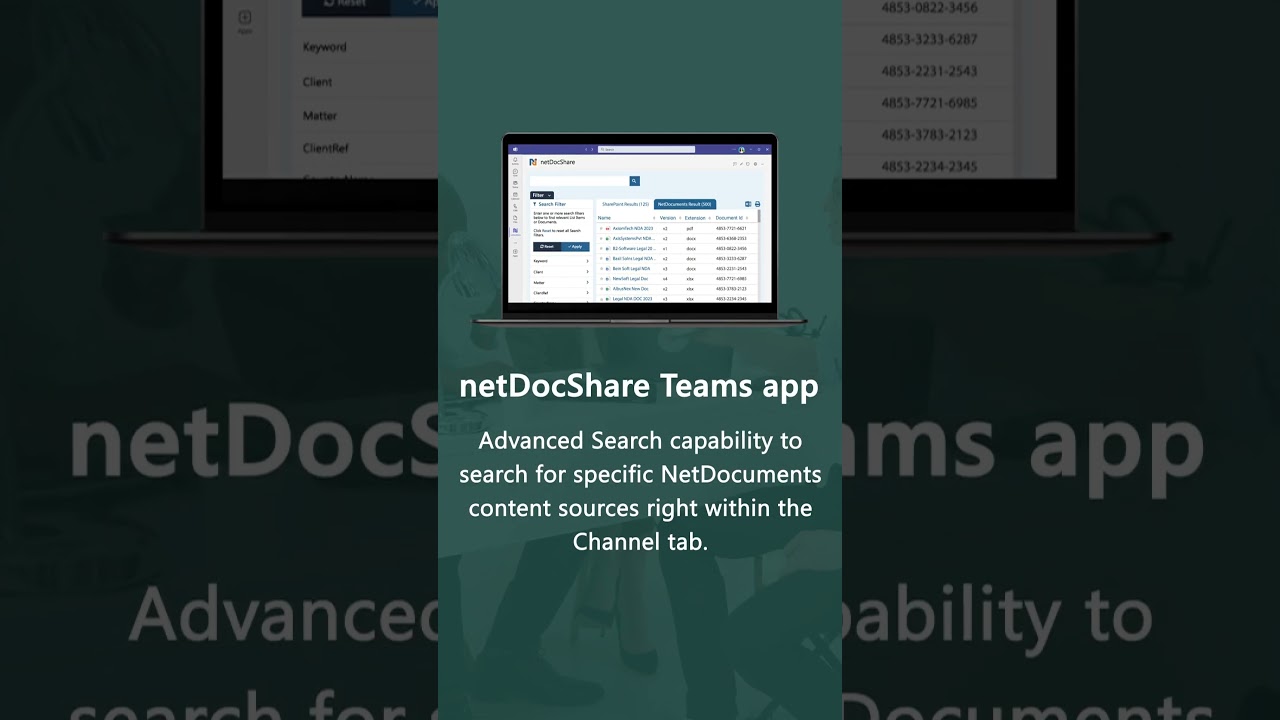 #shorts Advanced Search capability of netDocShare Teams app #shortsvideo #shortsvideoviral