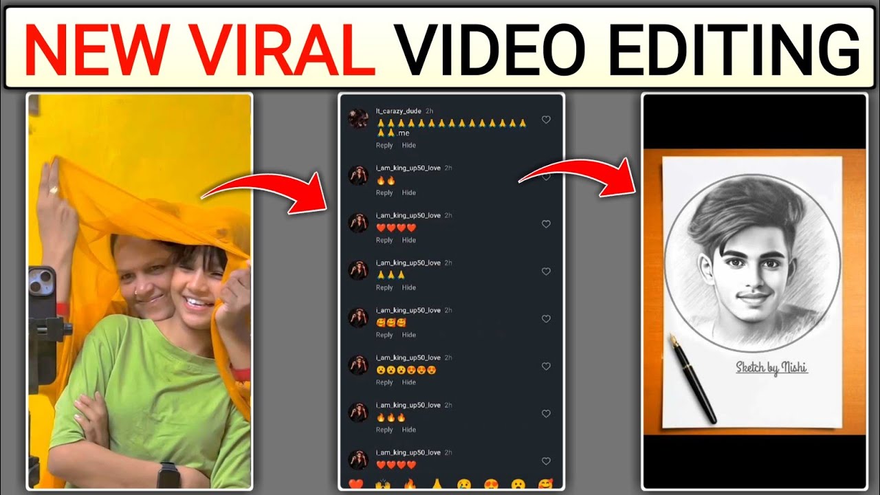 Instagram Trending Comment Profile photo Pencil Sketch Effect Video Editing