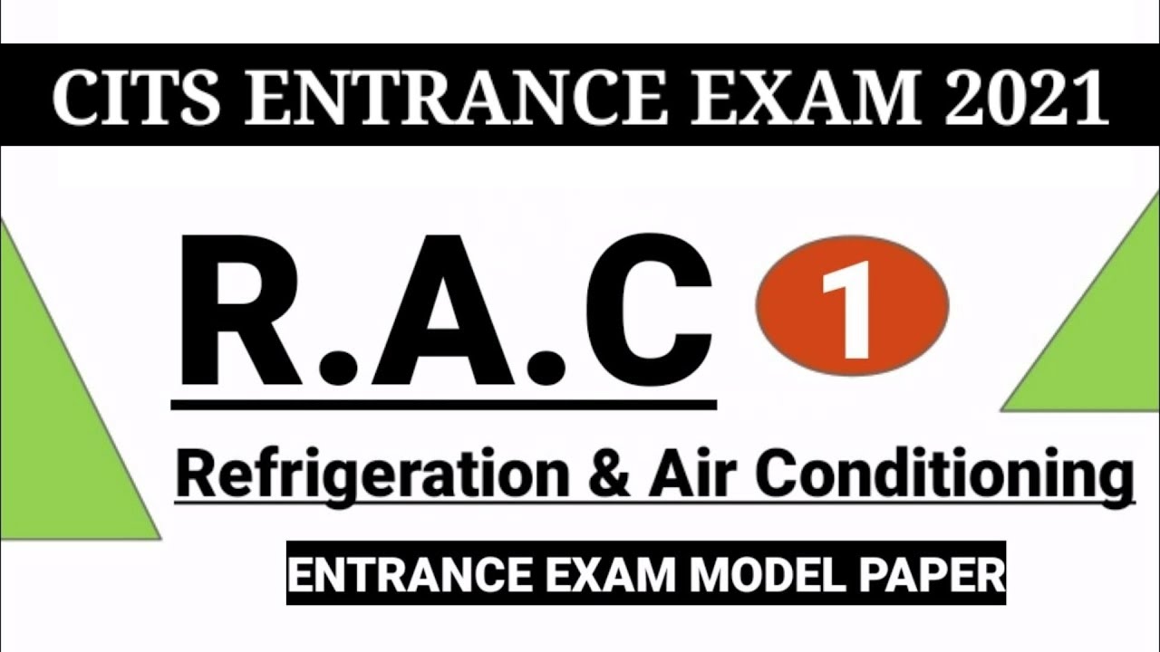 CTI RAC ENTRANCE EXAM MODEL PAPER 2021 | CITS RAC QUESTION PAPER Refrigeration & Air Conditioning