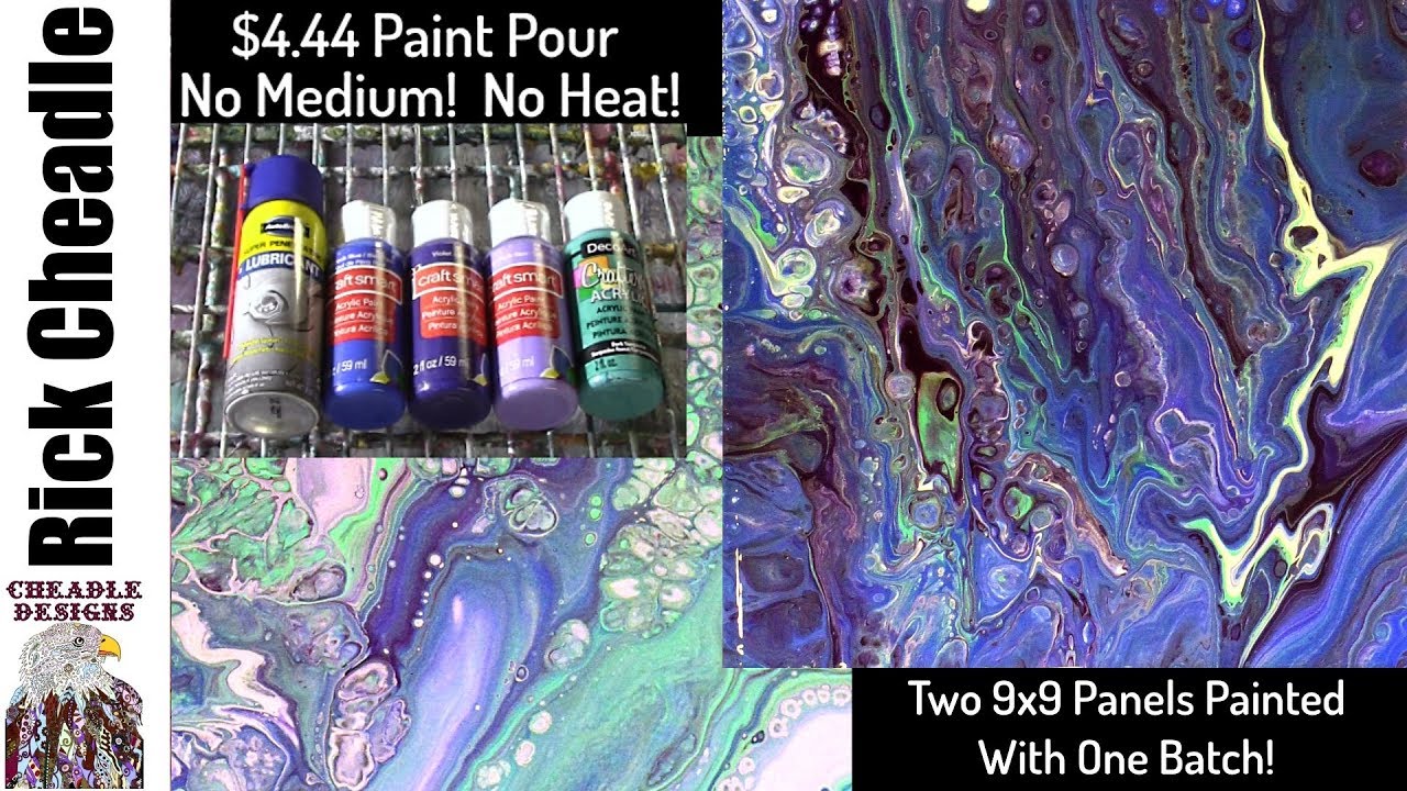 Paint Pouring For $4.44  No Pouring Medium!  No Heat Required!  Plenty Of Cells. Vibrant Colors