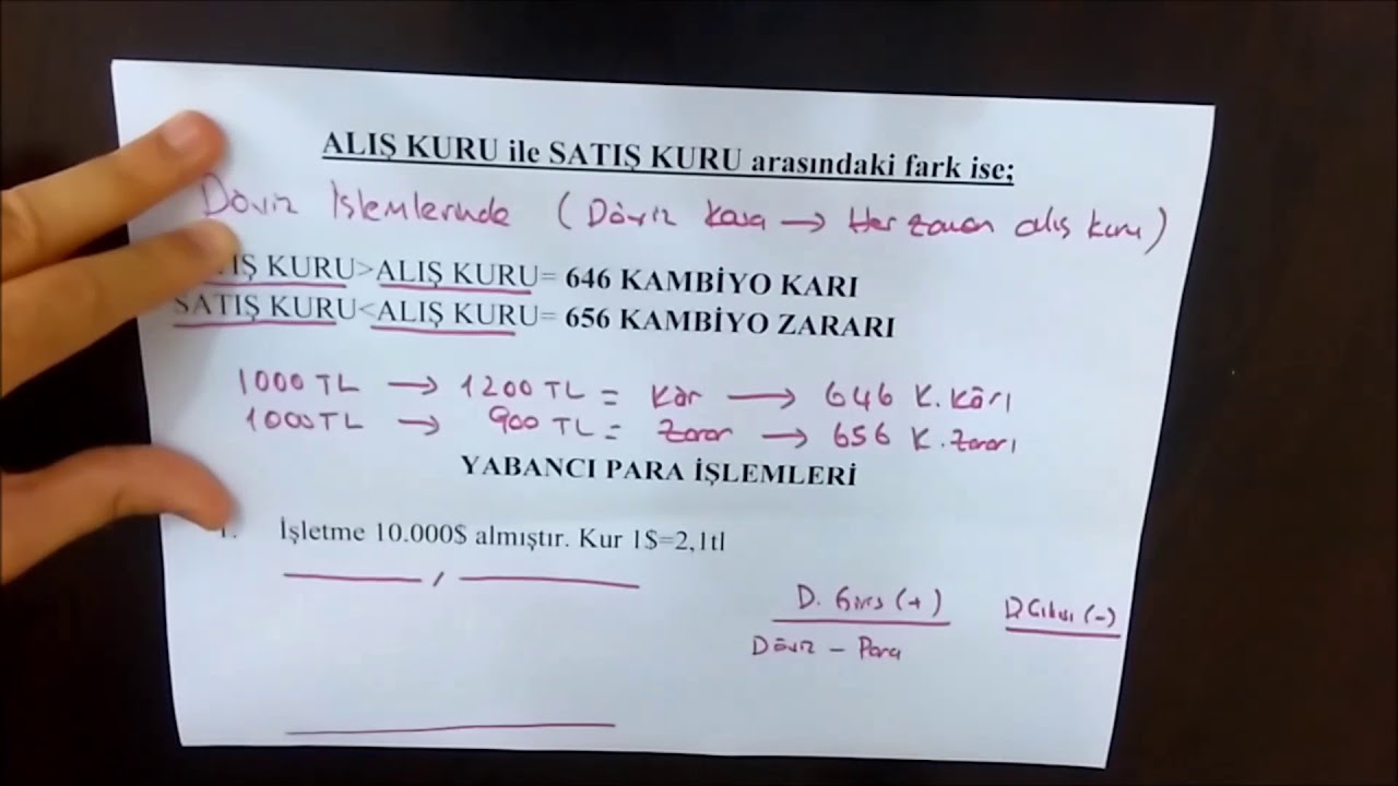 10-HAZIR DEĞERLER - 100 KASA HESABI (DÖVİZ İŞLEMLERİ)