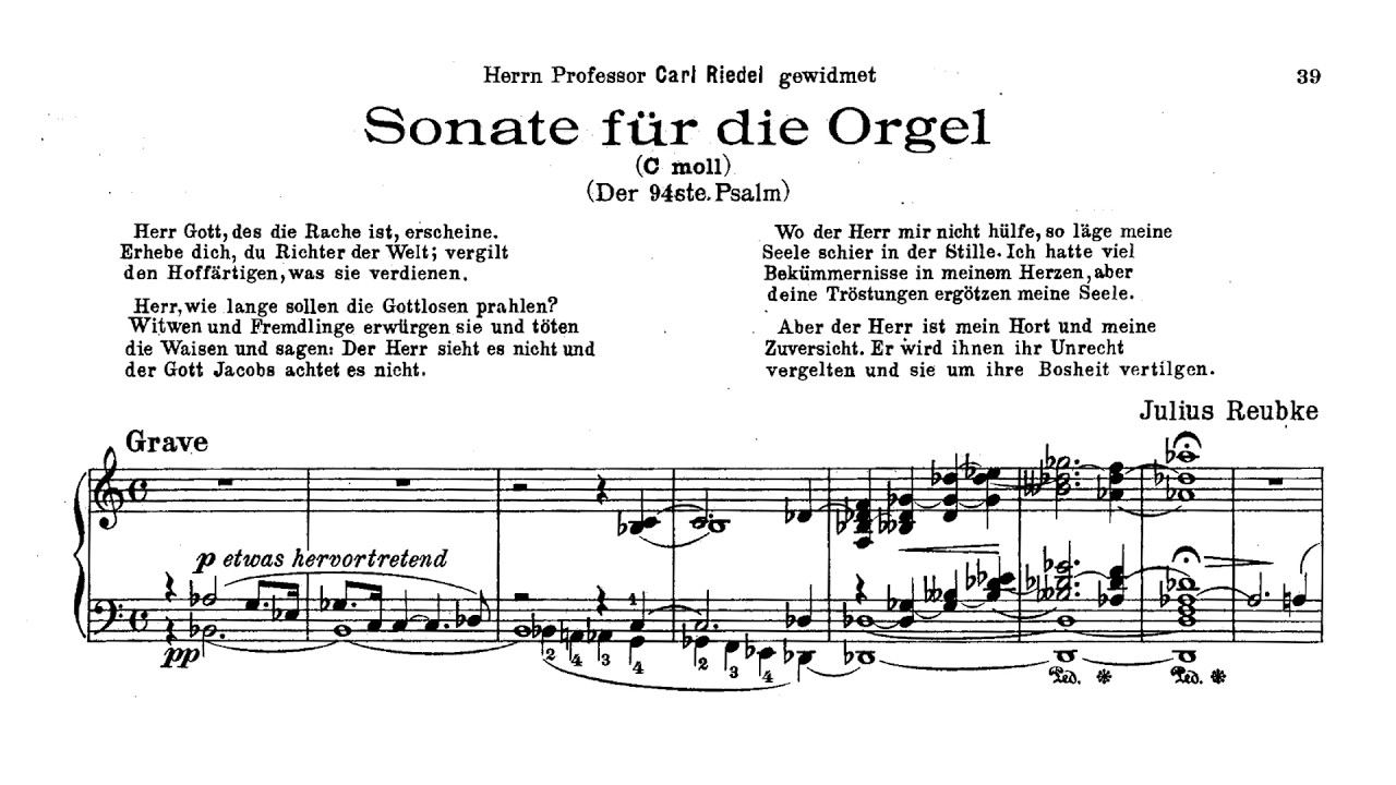 Stradal/Reubke: Sonata on the 94th Psalm (Transcr. for piano solo)