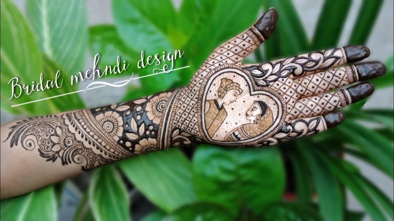 Bridal mehndi design || how to draw bride and groom using mehndi || mehndi creations