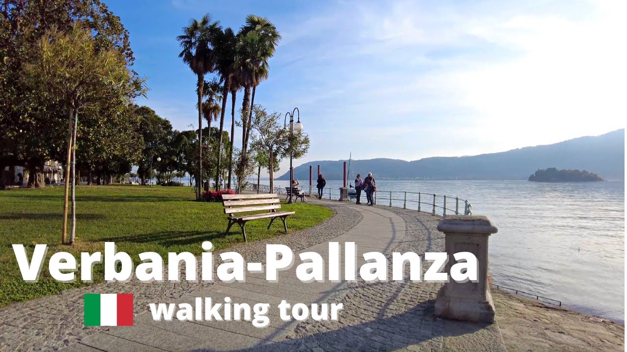 Verbania-Pallanza,Italy.Walking tour at lake Maggiore