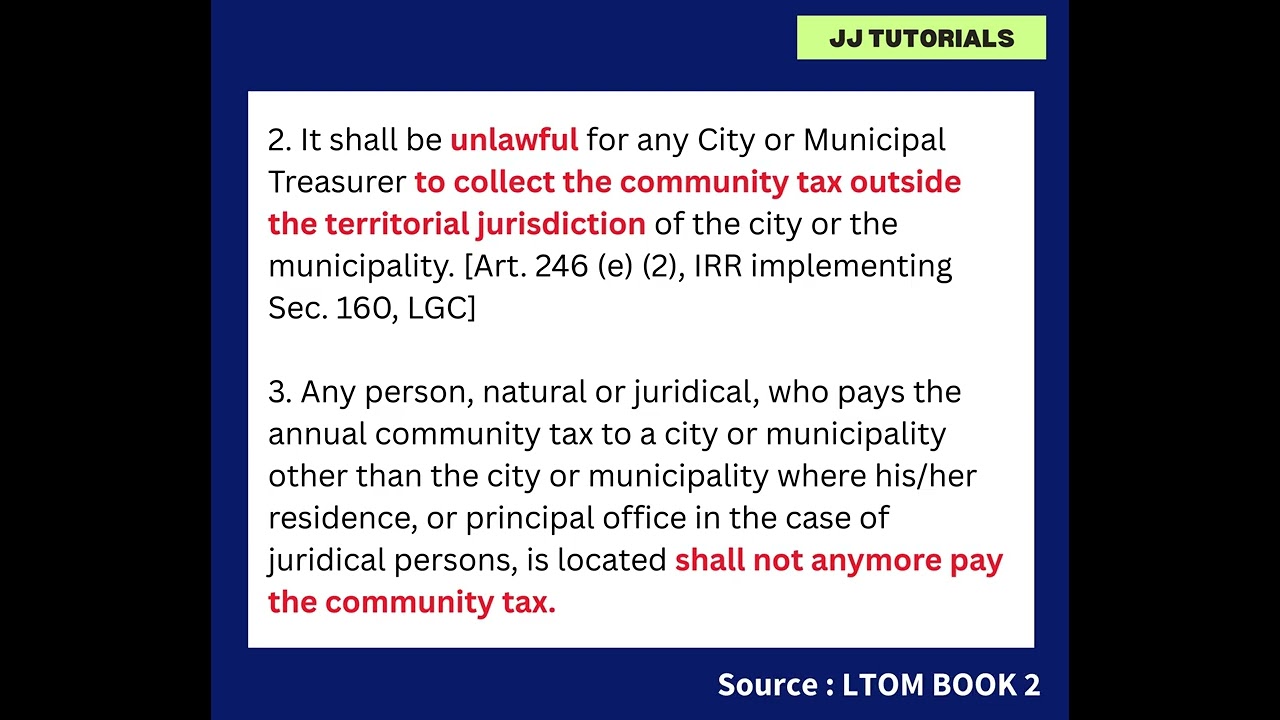 COMMUNITY TAX  PART 2