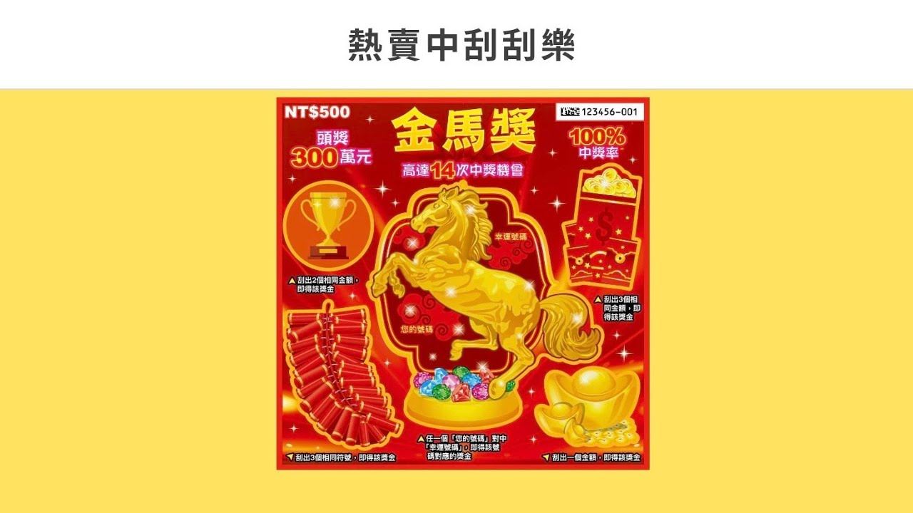 [刮刮樂] 金馬獎刮刮樂尾數44號 [公益][彩券][金馬獎][2026刮刮樂][Lottery][宝くじ][ロッタリー][Scratch][スクラッチ][즉석복권]