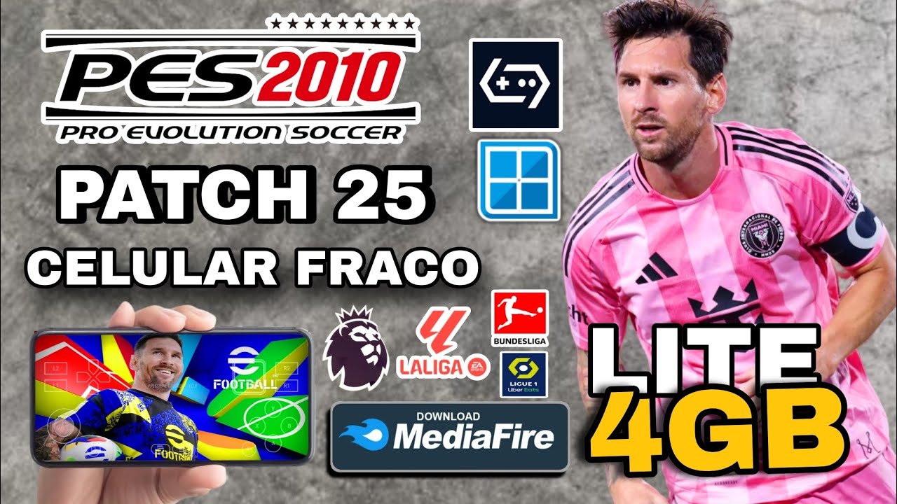 🚀PES2010 PATCH LITE 4GB NO WINLATOR E PC :CELULAR FRACO 