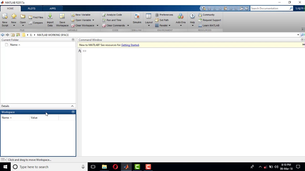 Tutorial 1, Introducing Matlab windows